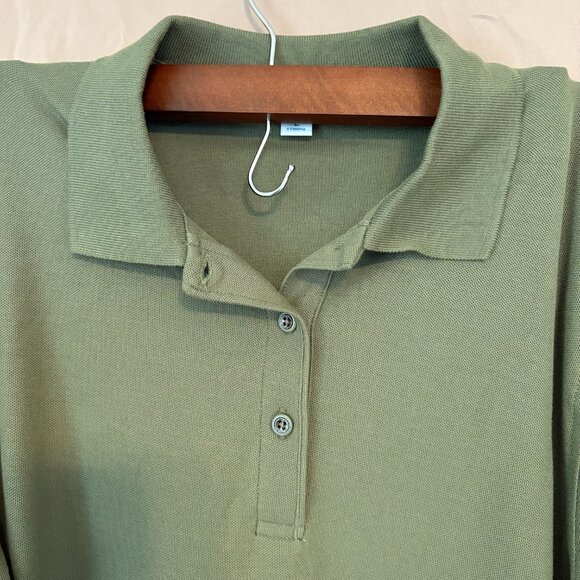 New Port Authority Green Collared Work Button Shirt Women's Large - Picture 2 of 4